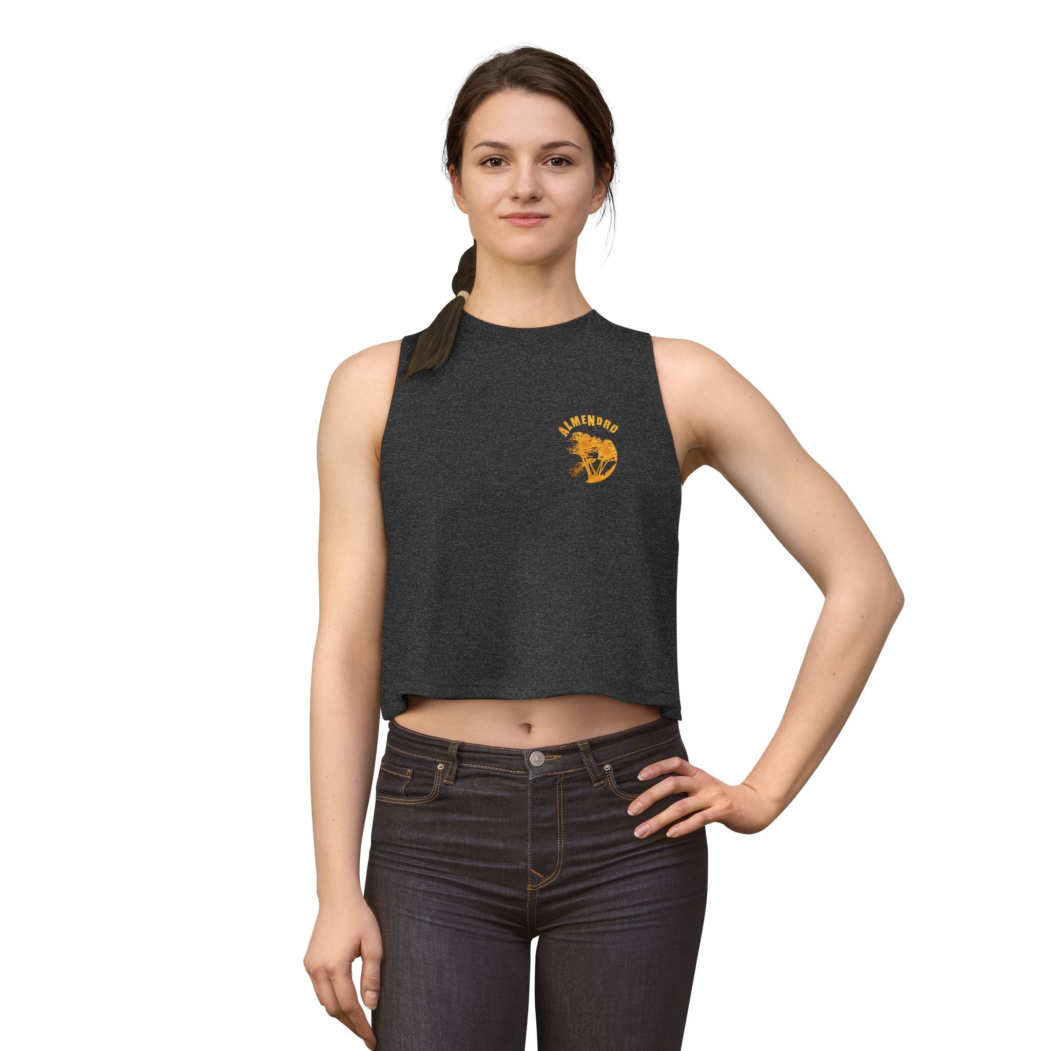 Crop Top — ‘Sunflower’ Small Chest Graphic Floral Crop Top for Women
