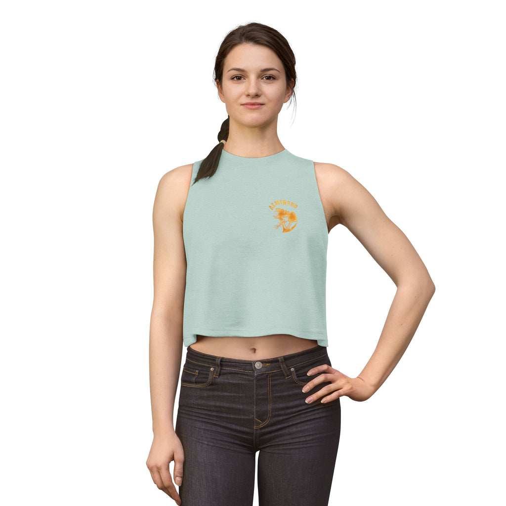 Crop Top — ‘Sunflower’ Small Chest Graphic Floral Crop Top for Women