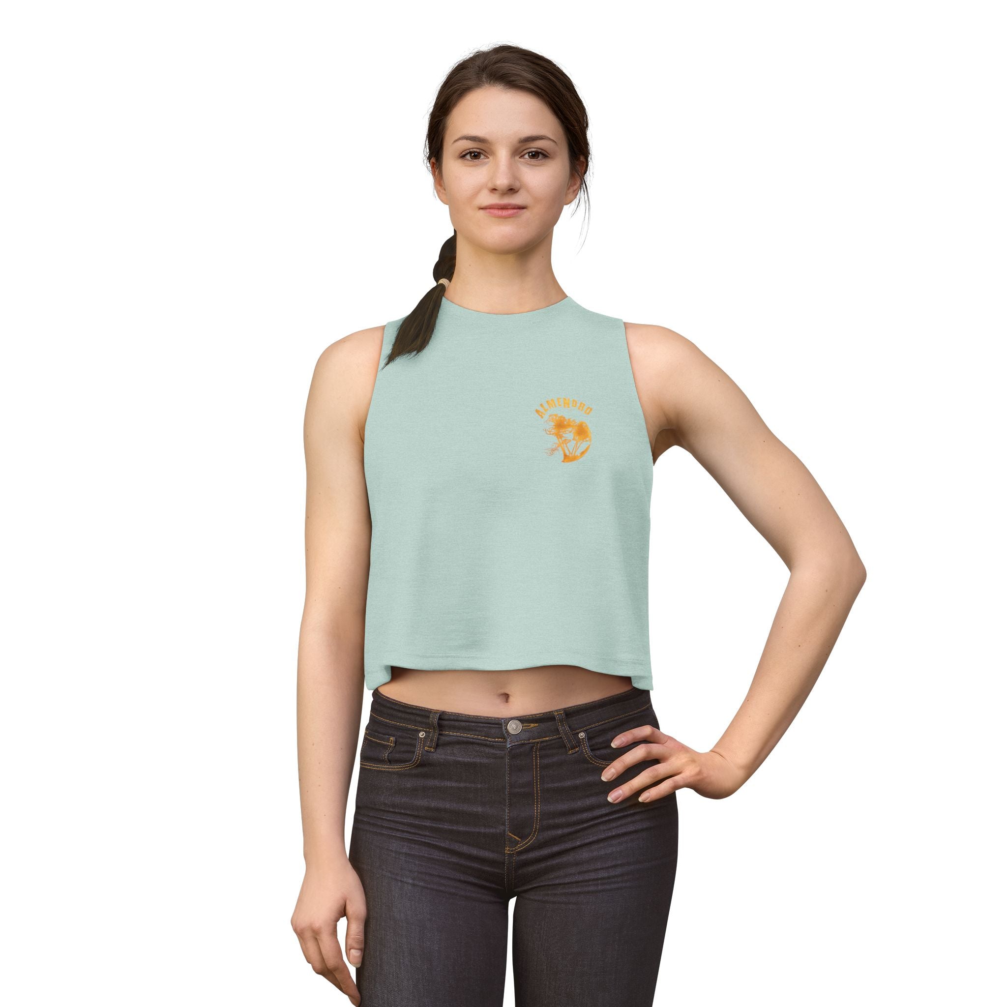 Crop Top — ‘Sunflower’ Small Chest Graphic Floral Crop Top for Women